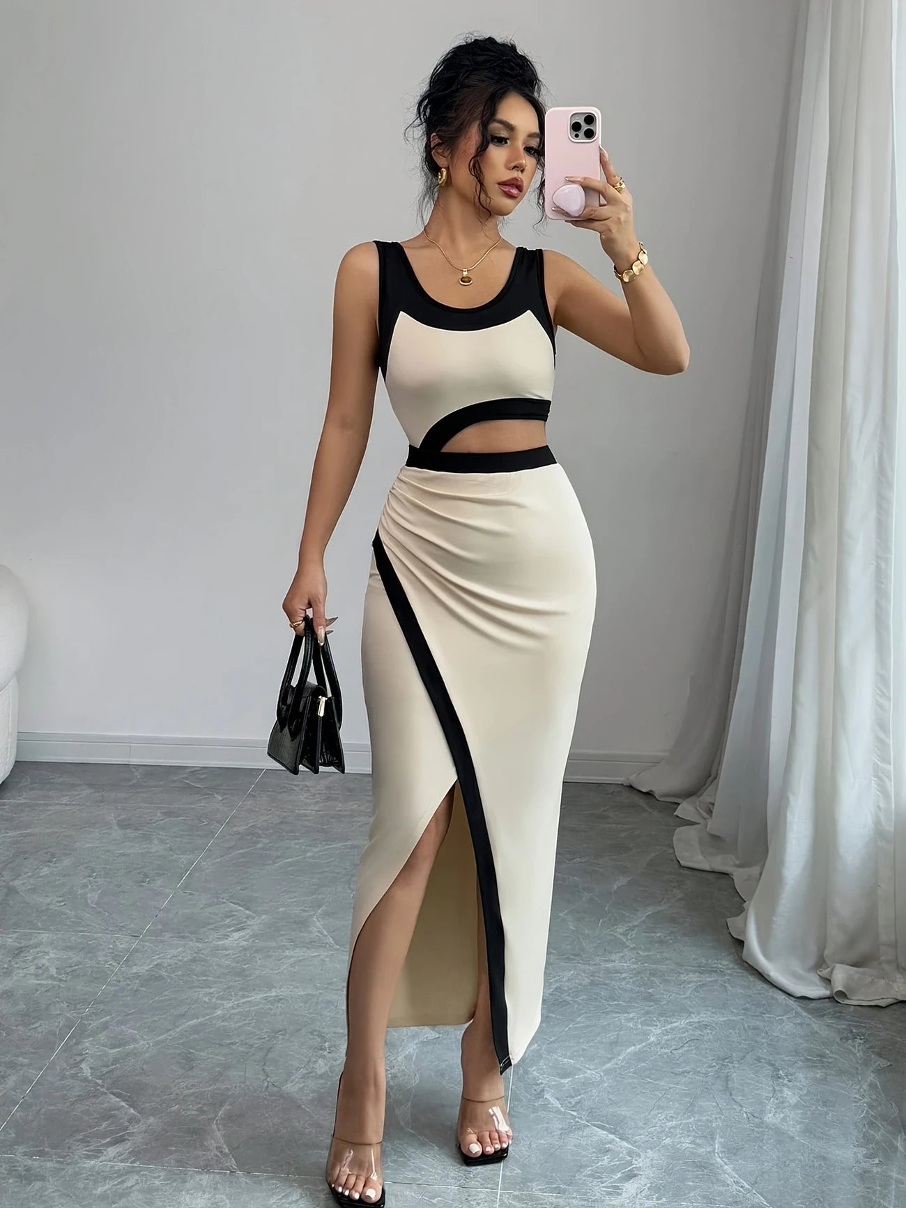 Camila Cut-out Asymmetric Slit Dress
